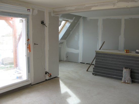 salle à manger: travaux plâtrerie